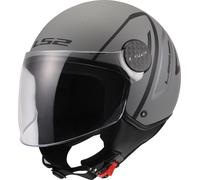 LS2 OF558 Sphere Lux II Minim Casque à face ouverte, noir-gris, taille 2XL pour homme