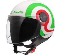 LS2 OF558 Sphere Lux II Urby Casque jet, Blanc/Rouge/Vert, Taille S (55/56)