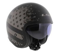 LS2 OF599 Spitfire II Flag titane noir mat - Casque moto Open Face...