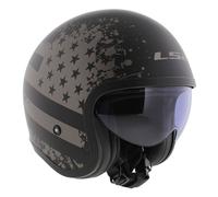 Casque LS2 OF599 Spitfire II Flag Noir Mat Titane (M)