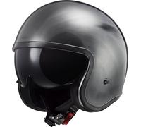 LS2 OF599 Spitfire II Jeans, casque à réaction XXL Argent/Gris Argent/Gris