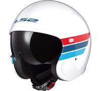 LS2 Helmets – Casque jet OF599 Spitfire II Retro – Blanc/Bleu/Rouge – Taille L