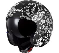 LS2 OF599 Spitfire II Tribal, casque à réaction XXL Mat Noir/Blanc Mat Noir/Blanc