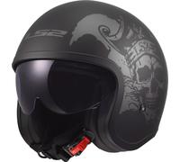 LS2 Helmets Casque à face ouverte Spitfire II Willy Noir/Gris Taille XS Homme
