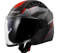 LS2, Casque Moto Jet Copter II DISTON Gloss Grey Red, XXL