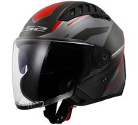 LS2, Casque Moto Jet Copter II DISTON Gloss Grey Red, XS