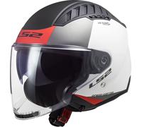 LS2 OF600 Copter II Urbane Casque jet, noir-blanc-rouge, taille 2XL