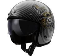LS2 CASQUE JET OF601 BOB II CARBON CUSTOM - L - LS2 CASQUE JET OF601 BOB II CARBON CUSTOM - NOIR/OR