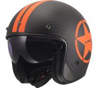LS2 OF601 Bob II Carbon Star Casque à face ouverte, orange, taille 2XL pour homme