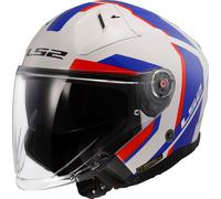 LS2 CASQUE JET OF603 INFINITY II FOCUS - M - LS2 CASQUE JET OF603 INFINITY II FOCUS - BLANC/BLEU/ROUGE