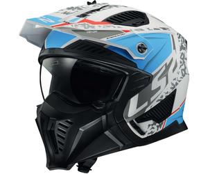 LS2 OF606 Drifter Devor, casque modulaire M Mat Bleu/Gris Clair/Gris Foncé Mat Bleu/Gris Clair/Gris Foncé