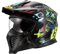 LS2 OF606 Drifter Rayz Casque d’essai, noir-bleu-jaune, taille 2XL pour homme