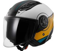 LS2 OF616 Airflow II Cover Casque jet, blanc-brun, taille L pour homme