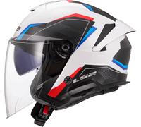 LS2 OF618 Verso II Air Casque jet, blanc-rouge-bleu, taille XL pour homme
