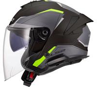 LS2, Casque Moto Jet Verso II AIR Black H-V Yellow, L