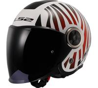LS2 OF620 Classy Cool Casque jet, Blanc/Rouge, Taille M (57/58)