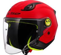 LS2 OF622 Funny II Solid, Casque ouvert pour enfants L Rouge Rouge