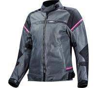 LS2 Riva imperméable dames moto textile veste, Noir/Gris/Rose, Taille M