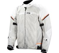 LS2 Riva Veste textile de moto imperméable, Gris clair/orange, Taille L