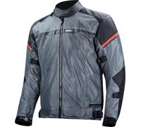 LS2 Riva Veste textile de moto imperméable, Noir/Gris/Rouge, Taille 5XL