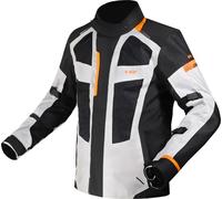 LS2 Scout Veste textile de moto imperméable, Noir/Gris/Orange, Taille XL