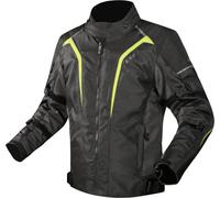 LS2 Sepang Veste textile de moto imperméable, noir/gris/jaune fluo, Taille L