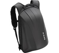 LS2 Shield Sac à dos rigide 25L, noir, simili cuir, imperméable, compartiment extensible pour casque, poche rembourrée, moto