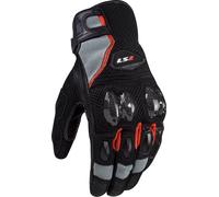 LS2 Spark II Air Gants de moto en maille, noir-gris-rouge, taille S