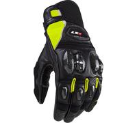 LS2 Spark II Leather Gants de moto perforés, noir-jaune, taille S pour homme