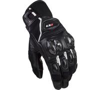 LS2 Spark II Leather Gants de moto perforés, Noir/Blanc, Taille L