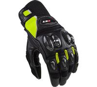 LS2 Spark II Leather Gants de moto perforés, noir/néon, Taille 2XL