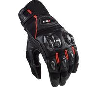 LS2 Spark II Leather Gants de moto perforés, noir/rouge, Taille S