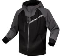 LS2 Throttle Sweat à capuche zippé de moto, noir/gris foncé, Taille L