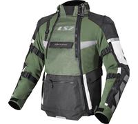 LS2 X-Master Veste textile moto imperméable, Gris/Noir/Vert, Taille 3XL