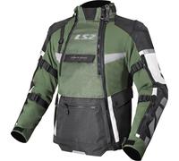 LS2 X-Master Veste textile moto imperméable, Gris/Noir/Vert, Taille XL