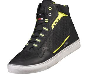 LS2 Zoe perforé Chaussures de motocyclisme pour femmes, noir/jaune néon, Taille 41