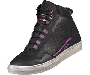 LS2 Zoe perforé Chaussures de motocyclisme pour femmes, noir-pourpre, taille 39