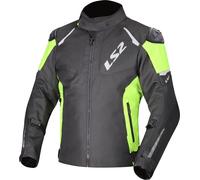 LS2 Zoom Veste textile moto imperméable, noir/jaune, Taille L