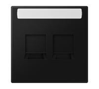 LS990 Double Prise Modulaire Capot Plaque Graphite Noir - LS1969-2NAWESWM