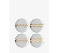 LSA International Chevron Assiettes à Gâteau/Dessert Ø16cm Or Assorties x 4