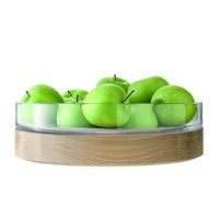 LSA International LW10 Coupe transparente avec support en frêne Lotta, diamètre 31 cm*