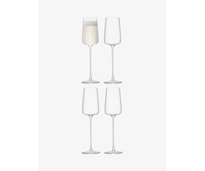LSA International Metropolitan MW05 Lot de 4 flûtes à champagne transparentes 230 ml Passe au lave-vaisselle