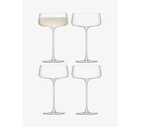 LSA International Metropolitan MW06 Lot de 4 soucoupes à champagne transparentes 300 ml Passe au lave-vaisselle