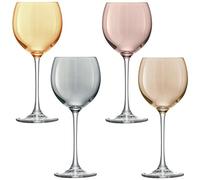LSA International PZ09 Lot de 4 verres à vin assortis Polka, 400 ml, métallisés