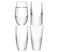 LSA LL03 Lot de 4 verres à vodka assortis Lulu, 52-55 ml, transparents