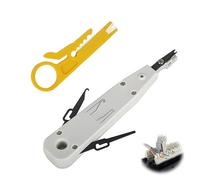 LSA Outil de Montage Pour Boîte Réseau, Outil de Poinçonnage avec Mini Pince à Dénuder Wire Punch Down Tool Des Prises Réseau Pour Panneaux de Brassage Prises Réseau et Câble D'Installation（Blanc）