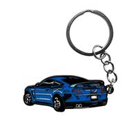 LSAUTO Porte-clés compatible avec Ford Mustang. Alliage de zinc. Crochet rotatif. 1 x 5,1 cm. Utilisation pour clés de voiture. Toutes les années de modèle 1994-2025 (bleu)