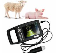 LSBHPPD Kit D'échographie Vétérinaire échographe Scanner à Ultrasons Vétérinaire Rechargeable pour Grossesse,avec Sonde 3,5 MHz,écran Couleur Tft 5,6 Pouces,pour Détection Moutons,Cochons