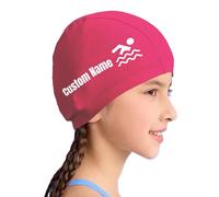 LSDINDF Bonnet de Bain pour Enfants personnalisé, Un Bonnet de Bain avec Votre nom/Motif/Logo, Bonnet de Bain pour Femmes et Hommes, Facile à Mettre et à enlever, résistant aux déchirures.