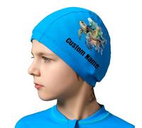 LSDINDF Bonnet de Bain pour Enfants personnalisé, Un Bonnet de Bain avec Votre nom/Motif/Logo, Bonnet de Bain pour Femmes et Hommes, Facile à Mettre et à enlever, résistant aux déchirures.